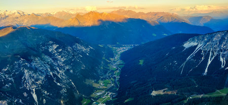 South Tyrolean Alps in autumnの写真素材