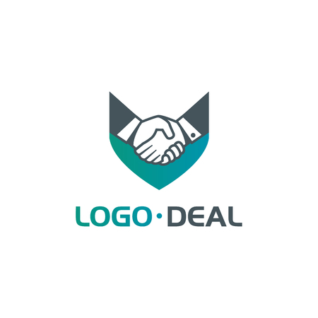 Handshake logo. Vector logo useful for business related to contracts, deals, support, agreements, etcのイラスト素材