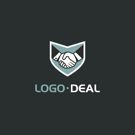 Handshake logo. Vector logo useful for business related to contracts, deals, support, agreements, etcのイラスト素材