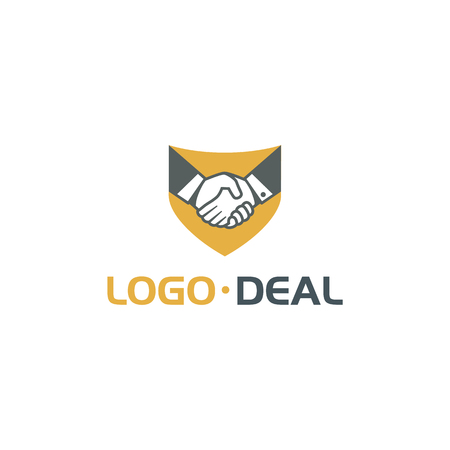 Handshake logo. Vector logo useful for business related to contracts, deals, support, agreements, etcのイラスト素材