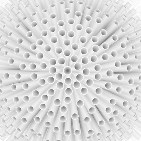 Abstract gray concentric background. Geometric abstract form with tubes. Graphic background for your design. Vector illustration.のイラスト素材