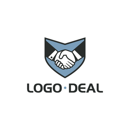 Handshake logo. Vector logo useful for business related to contracts, deals, support, agreements, etcのイラスト素材