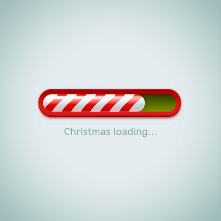 Realistic christmas candy cane progress bar on light background. Vector illustration icon.のイラスト素材