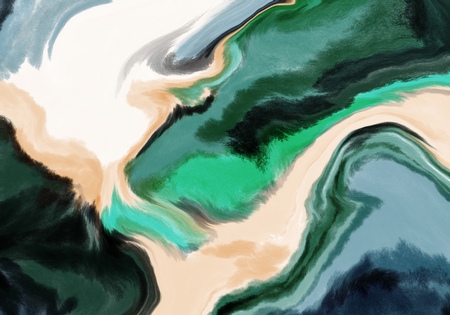 Super duper gorgeous abstract painting. Liquid paint technique background. Marble effect painting. Background for wallpapers, posters, cards, invitations, websites. Mixed blue, orange and whiteの写真素材