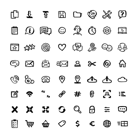 Naive style icon set. Doodle ink Set of icons with elements for mobile concepts and web apps. Vector hand drawn naive style line iconsのイラスト素材
