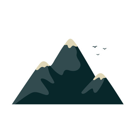 Mountain cabin. Red house in snowy mountains on light background.のイラスト素材