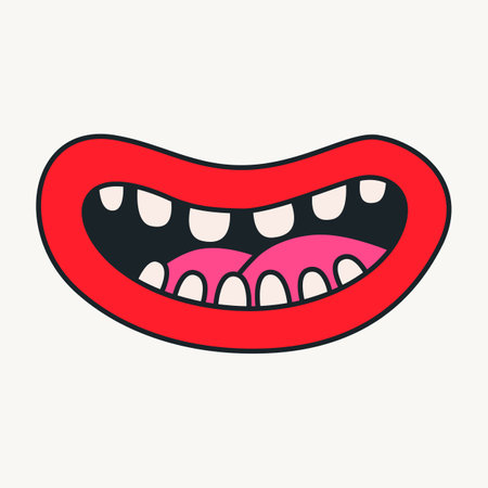 Cartoon vector funny cute Comic characters, mouth.のイラスト素材