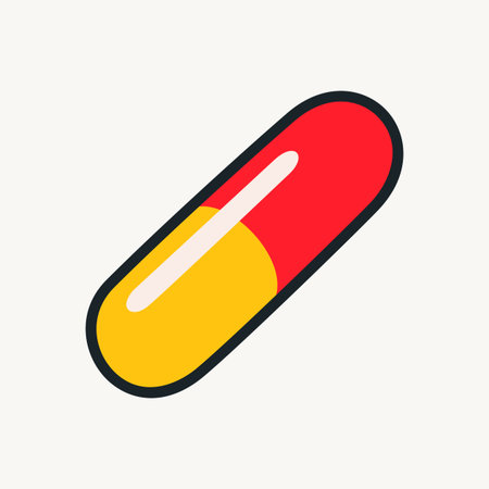 Cartoon vector funny cute Comic characters, pill.のイラスト素材