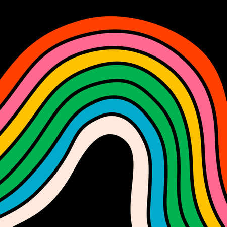 Cartoon vector funny cute Comic characters, rainbow.のイラスト素材