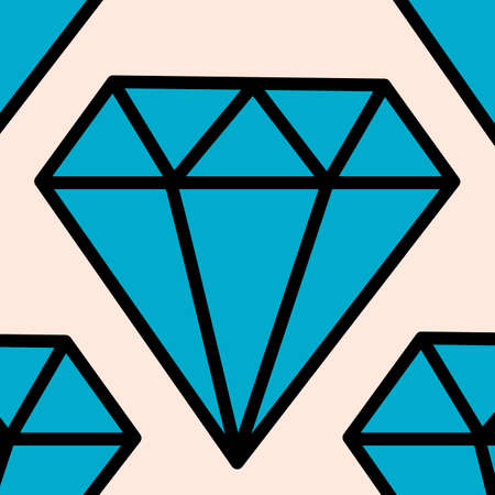 Cartoon vector funny cute Comic characters, diamond.のイラスト素材