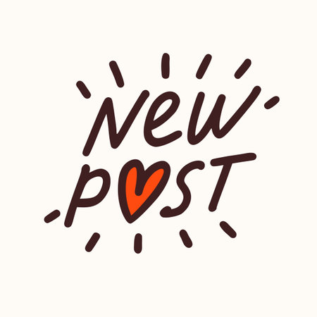 New post sticker for a social media, making a blog or vlog vector flat illustration. Set of cartoon icons for making internet contentのイラスト素材