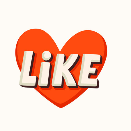 Like sticker for a social media, making a blog or vlog vector flat illustration. Set of cartoon icons for making internet contentのイラスト素材