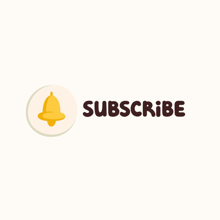 Subscribe sticker for a social media, making a blog or vlog vector flat illustration. Set of cartoon icons for making internet contentのイラスト素材