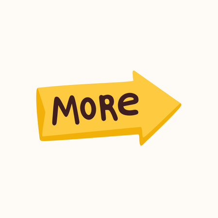 More arrow shape sticker for a social media, making a blog or vlog vector flat illustration. Set of cartoon icons for making internet contentのイラスト素材