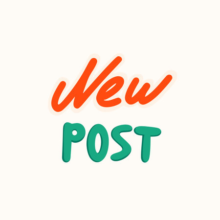 New post sticker for a social media, making a blog or vlog vector flat illustration. Set of cartoon icons for making internet contentのイラスト素材