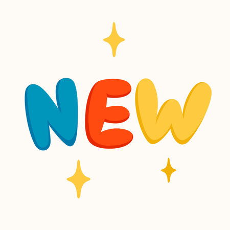 New sticker for a social media, making a blog or vlog vector flat illustration. Set of cartoon icons for making internet contentのイラスト素材