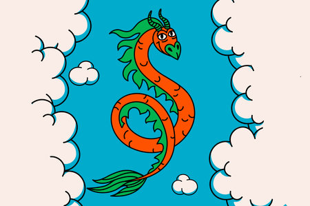 Chinese dragon, 2024 year lunar symbolのイラスト素材