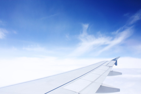 flying in the cloudsの写真素材