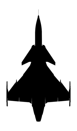 swedish supersonic fighter gripen silhouetteのイラスト素材