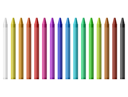 Wax colored pencil setのイラスト素材