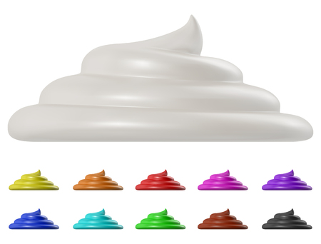 colorful cream illustration isolated on whiteのイラスト素材