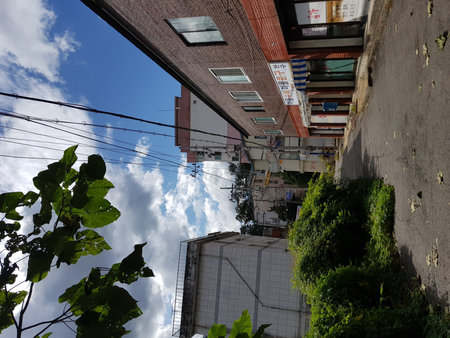 Empty shops in abandoned village (planned to be removed)