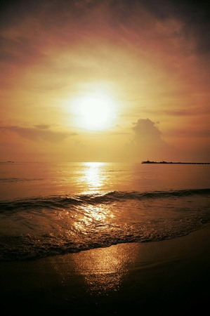 Sunset on the beachの素材