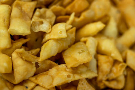 Different types of traditional local food nimki, sweet, namkeen and savory snacks etc and selling on streetの写真素材