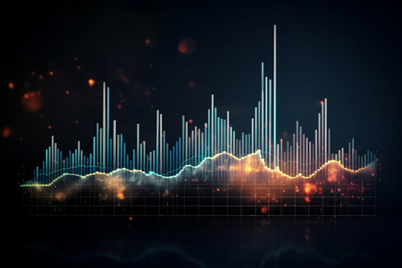Visualizing the Concept of Cloud Analytics through Abstract Data. Generative AIの素材