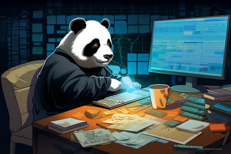 Imaginative Artwork Showcasing a Panda Character. Generative AIの素材