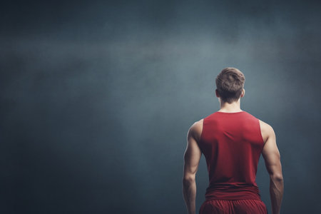 Back View of Athlete's Sports Performance. Generative AIの素材