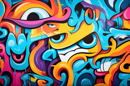 Urban Graff Abstract Canvas Illustration. Generative AIの素材