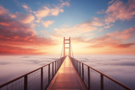 Ethereal Bridge to Sunrise. Generative AIの素材