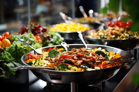 Delicious Catering Buffet in Restaurant. Generative AIの素材