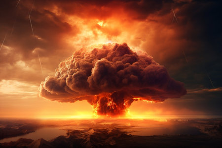 Apocalyptic Nuclear Blast. Generative AIの素材