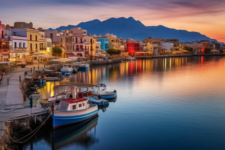 Agios Nikolaos Crete Greece. Generative AIの素材