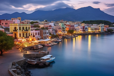 Agios Nikolaos Crete Greece. Generative AIの素材