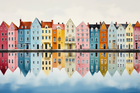 Spectacular Lakeside Homes. Generative AIの素材