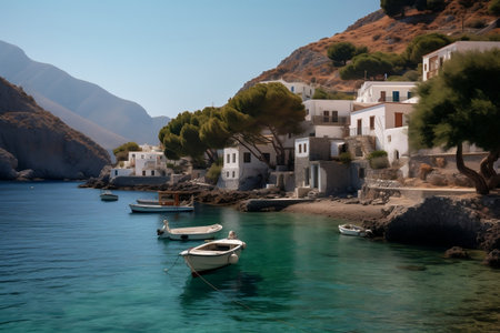Loutro Village, Crete, Greece. Generative AIの素材