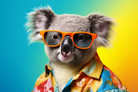 Adorable Koala in Sunglasses. Generative AIの素材