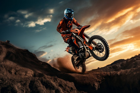 High-flying Endure Bike Jump. Generative AIの素材