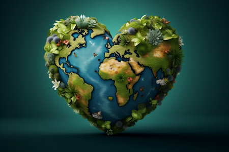 World Heart Celebration Illustration. Generative AIの素材