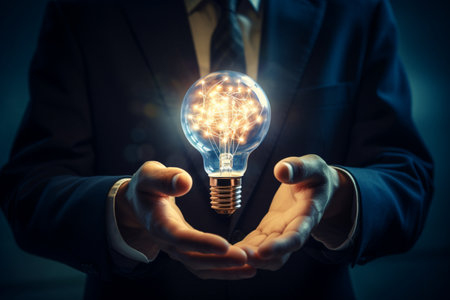 Innovative Light Bulb Concept. Generative AIの素材