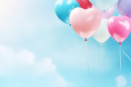 Vibrant Heart Balloons. Generative AIの素材
