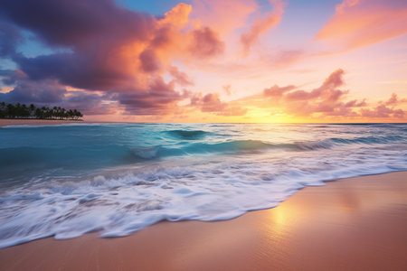 Punta Cana Beach Sunset. Generative AIの素材