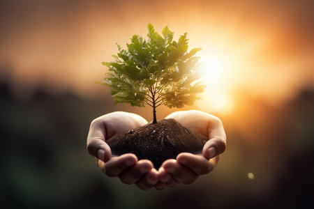 Eco Tree Nature's Embrace. Generative AIの素材