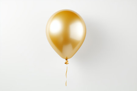 Elegant White and Gold Balloon on White Background. Generative AIの素材
