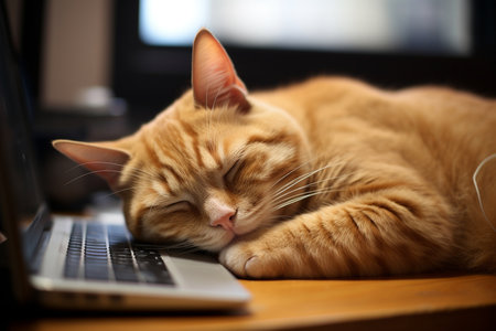 Orange Tabby Cat. Generative AIの素材