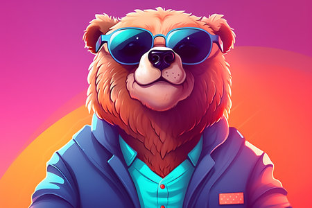 Friendly Bear Character. Generative AIの素材