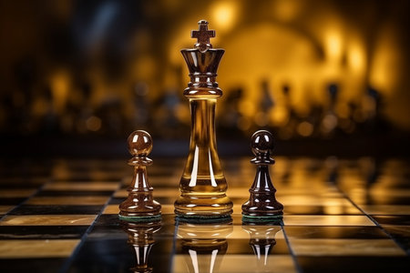 Chess Leader Gold Queen. Generative AIの素材
